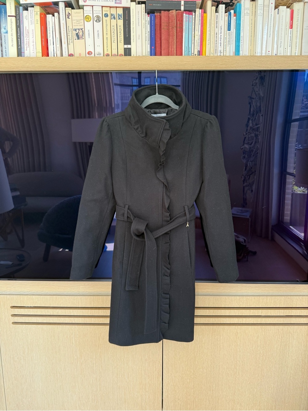 Patrizia Pepe Black Wool Belted Coat - XS